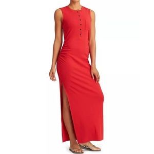 Athleta Ribbed Henley Maxi Dress